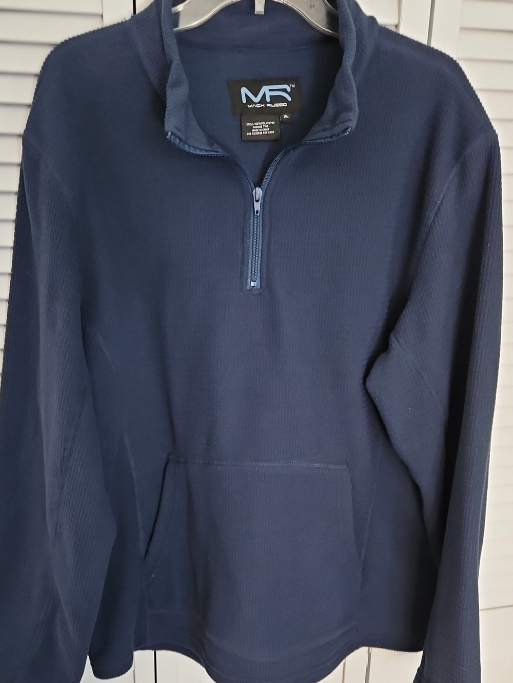 MACK RUSSO NAVY 1/4 ZIP FLEECE SZ XL